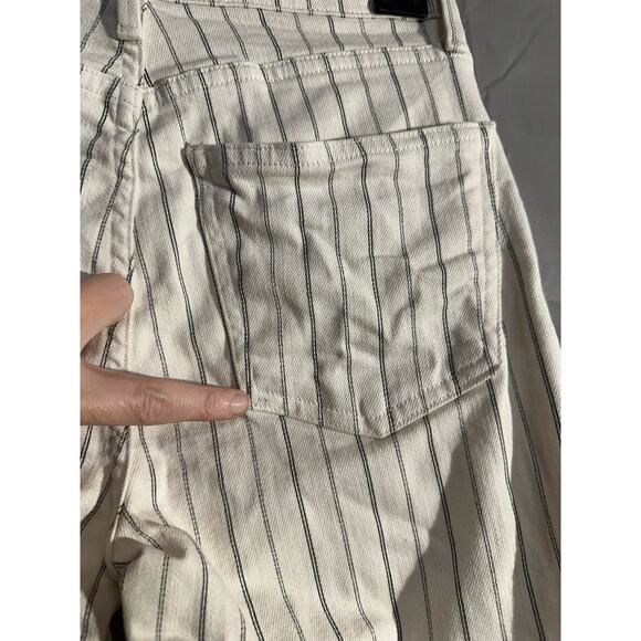 Citizens Of Humanity Jeans Womens 25 Beige Striped Rocket Crop High Rise Skinny - Picture 11 of 11